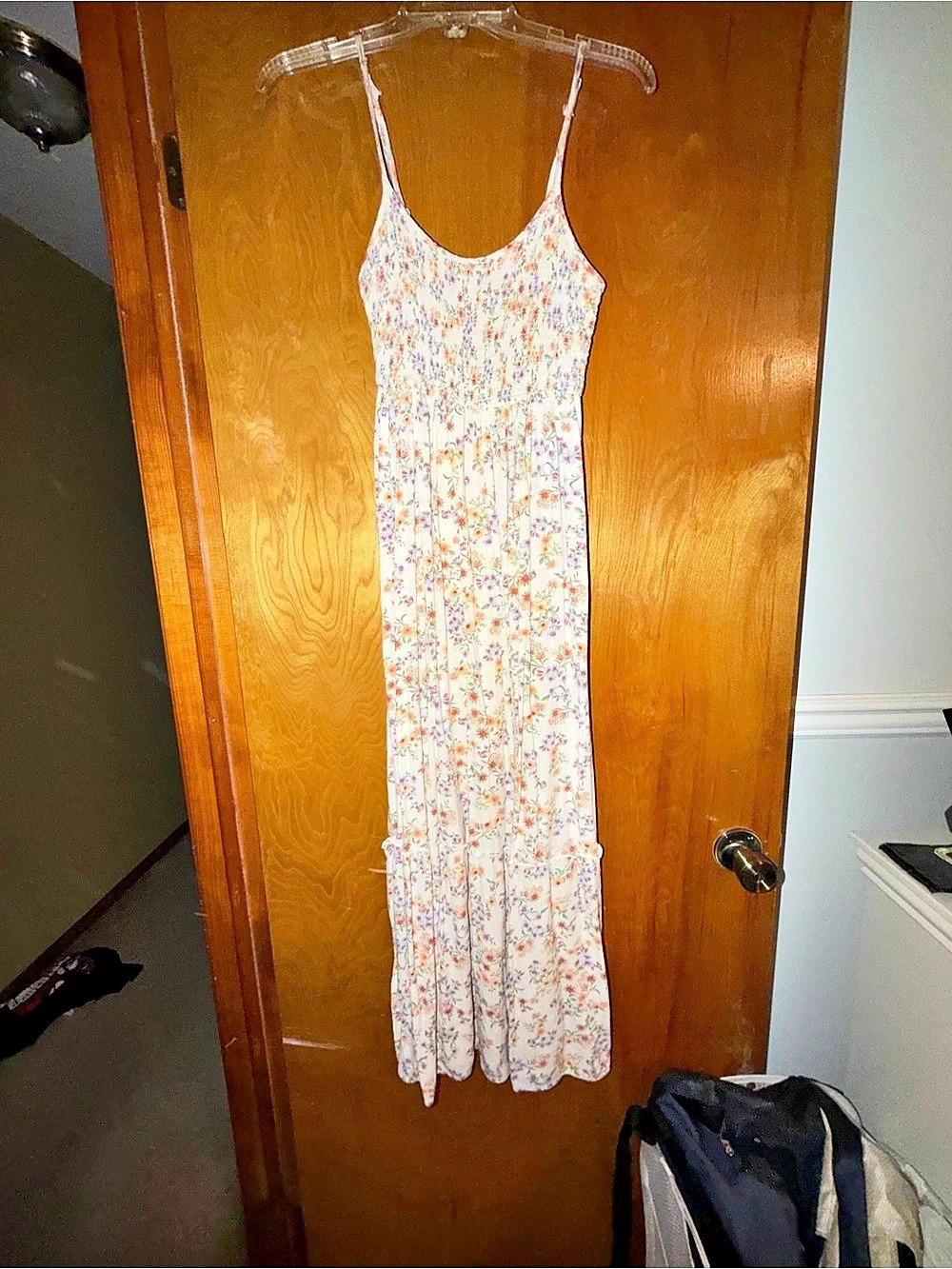 Pink Rose Floral Maxi Dress Size Small